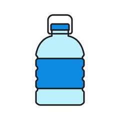 Plastic bottle vector illustration, filled style editable outline icon