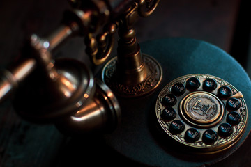 old telephone on the table