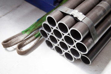 steel pipes in the factory