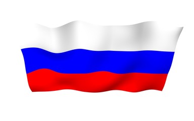 Fototapeta premium Waving flag of the Russian Federation. The National. State symbol of the Russia. 3D illustration