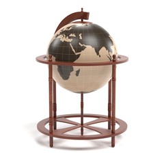 Realistic 3D Render of Antique Globe