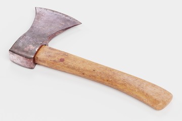 Realistic 3D Render of Old Axe