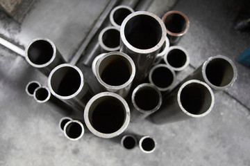 steel pipes in the factory