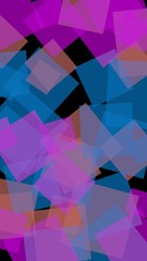 Multicolored translucent hexagons on dark background. Vertical image orientation. 3D illustration