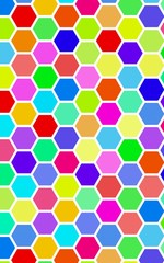 Honeycomb many color, multicolored. Isometric geometry. 3D illustration