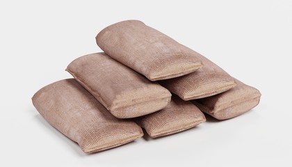Realistic 3D Render of Jute Bag
