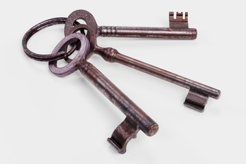Realistic 3D Render of Classic Old Keys