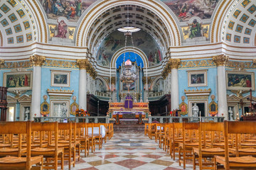 Obraz premium Interior of Mosta Dome or Church of the Assumption of Our Lady, Malta