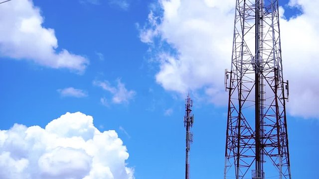 Antenna cellular tower footage timelapse