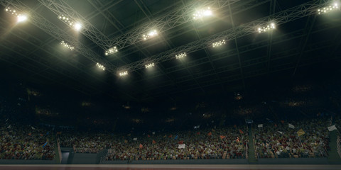 Professional basketball arena. Tribunes with sport fans. 3D illustration - obrazy, fototapety, plakaty