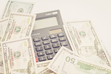 CALCULATOR WITH DOLLARS CONCEPT