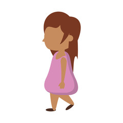 Beautiful girl cartoon isolated Vector illustration
