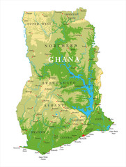 Ghana physical map - 270571610