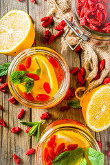 Homemade goji hot tea