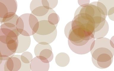 Multicolored translucent circles on a white background. Yellow tones. 3D illustration
