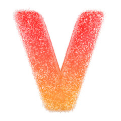 V - Letter of the alphabet made of candy