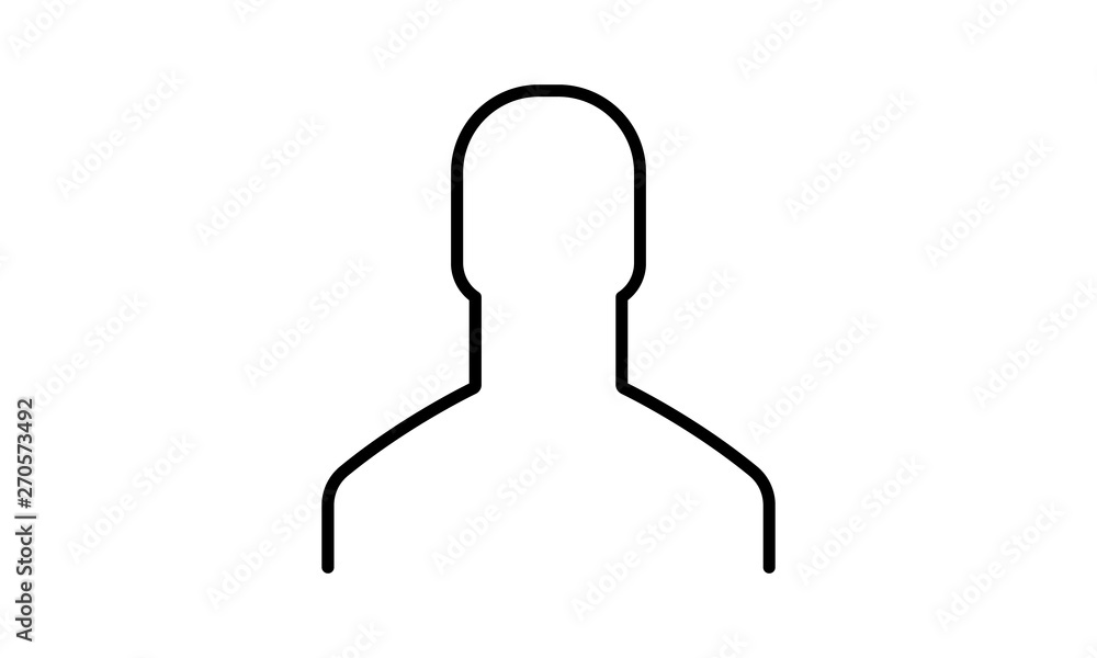 Poster thin line user icon for simple interface design in business applications