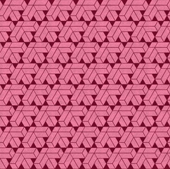 Pink abstract geometrical seamless pattern on old concrete surface. Modern print design. 3d rendering