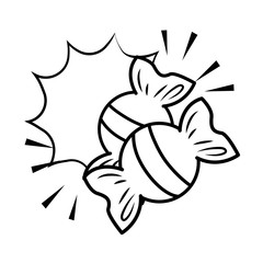 candies icon cartoon black and white