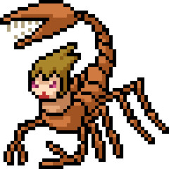 Fototapeta premium vector pixel art scorpion monster