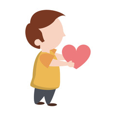 Cute boy cartoon isolated Vector illustration