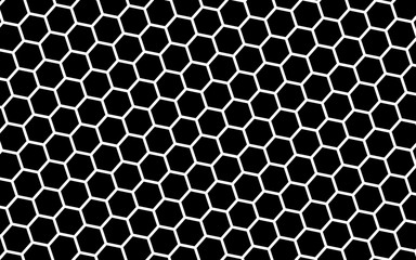 White honeycomb on a black background. Isometric geometry. 3D illustration