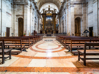 Obraz premium Inside view, Monastery of Sao Vicente de Fora, built until 1624, Old Town, Lisbon, Portugal, july 2017