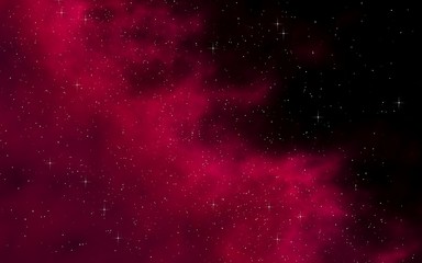Colorful and beautiful space background. Outer space. Starry outer space texture. Templates, red background. 3D illustration