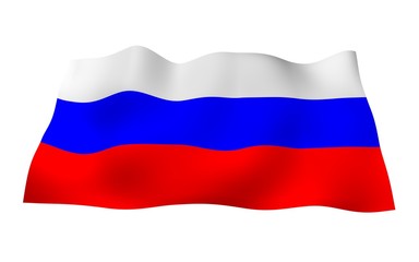 Waving flag of the Russian Federation. The National. State symbol of the Russia. 3D illustration