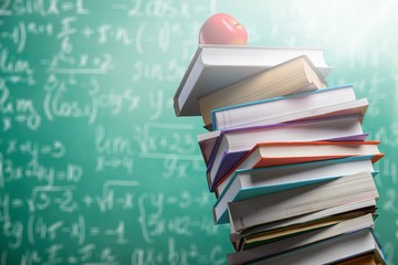 Stack of books isolated on  background.