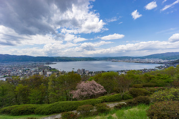 Fototapeta na wymiar 諏訪湖（長野県）