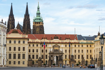 Obraz premium Front view of the Prague Castle / Prazsky Hrad in Hradcany