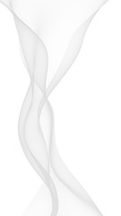 White abstract background. Fluttering white scarf. Waving on wind white fubric. 3D illustration