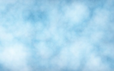 Background of abstract white color smoke isolated on blue color background. The wall of white fog. 3D illustration