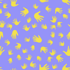 Seamless vector EPS 10 pattern with hands. Teamwork concept
