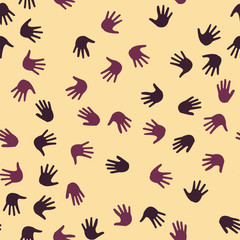 Seamless vector EPS 10 pattern with hands. Teamwork concept