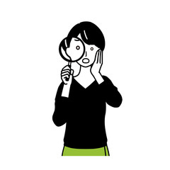 Illustration of a woman who checks.