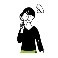 Illustration of a woman who checks.