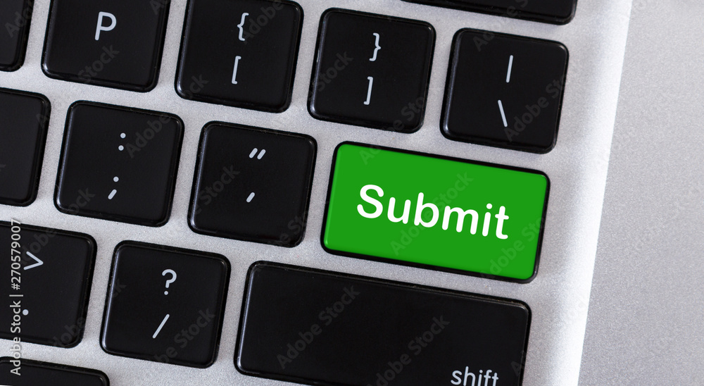 Poster Word Submit on green button of keypad