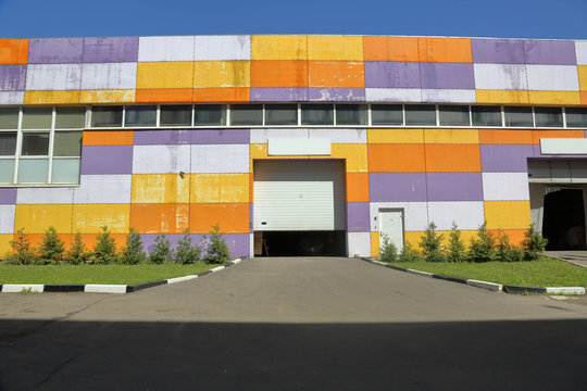 Exterior of a part of an industrial building in Technopark MosGorMash, Moscow, Russia
