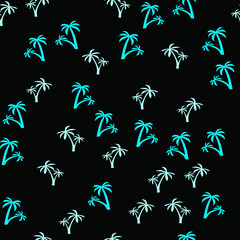 Coconut palm tree. Summer Tropical vector Seamless pattern