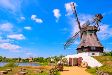 Colorful windmill , Gifhorn in Summer