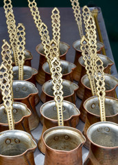 Turkish coffee and coffee pots