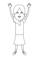 little kid avatar cartoon character black and white