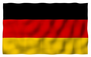 Flag of Germany. Wide format 3D illustration. State symbol of the Federal Republic of Germany. 3D rendering