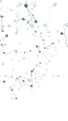 Neural network. Social network. Futuristic dna, deoxyribonucleic acid. Abstract molecule, cell illustration, mycelium. White background. 3D illustration