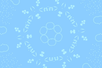 Pastel blue wrapping paper with circles and flowers. Great design for wrapping presents and gifts for holidays or birthdays.