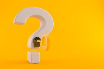 Question mark with golden door key