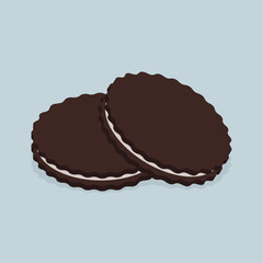 cookies with filling on a blue background