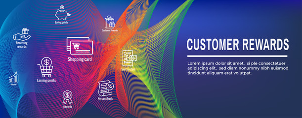Customer Rewards Icon Set and Web Header Banner Design
